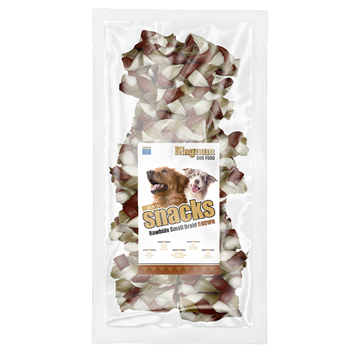 Magnum Dog Food Rawhide Small Braid Brown
